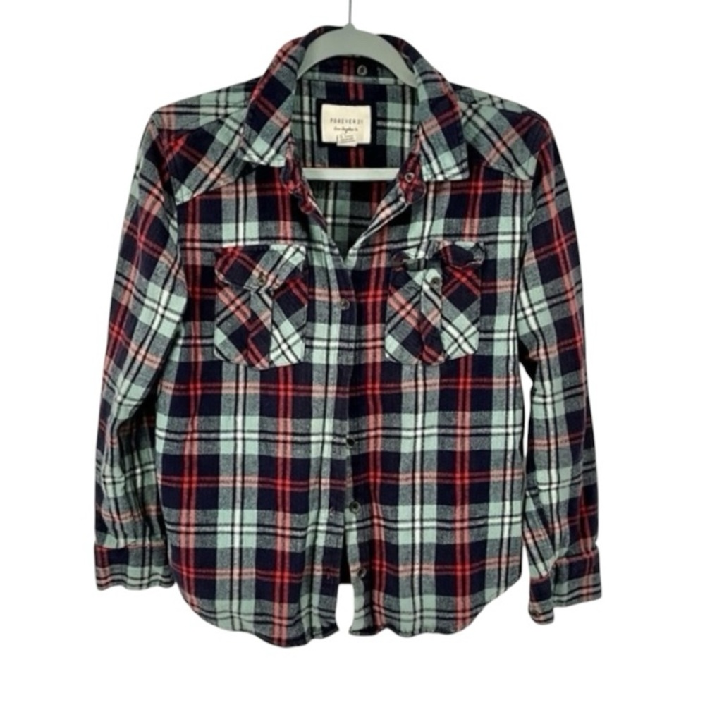 Forever 21 Plaid Shirt - Red and Blue